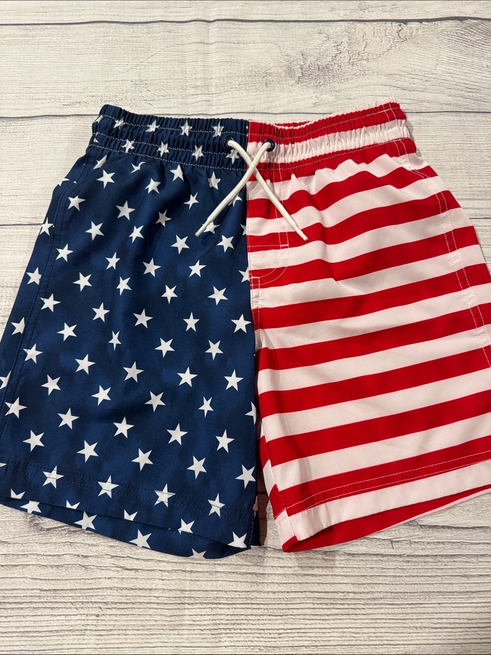 Old Navy Boys American Flag Swim Trunks - Red, White & Blue